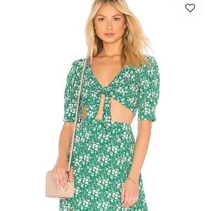For Love & Lemons Crop Top in Kelly